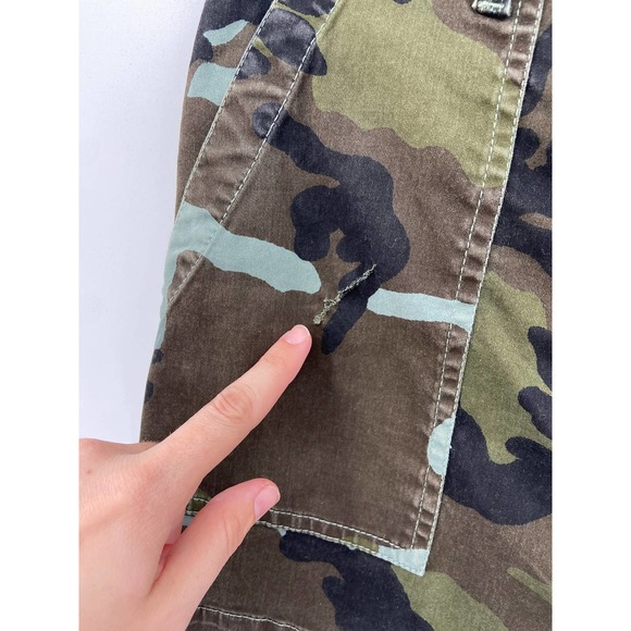 Nili Lotan Ilona Army Green Camo Printed Cotton Twill Mini Skirt Size 2 - Picture 3 of 5